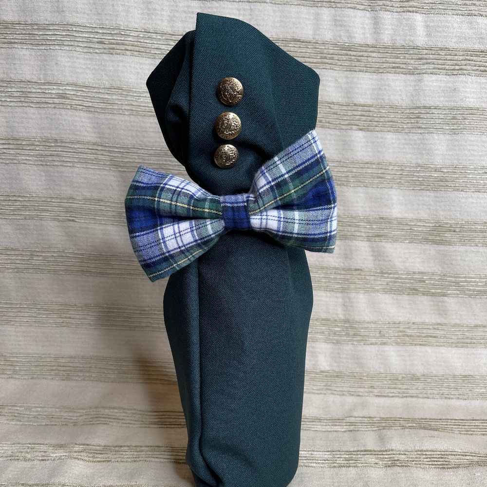 Handcrafted Wine or Liquor Bottle Gift Bag Made From Jacket and Tie